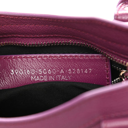 Balenciaga Chevre Silver Metallic Edge Hardware Mini City Violet Prune 7 of 11