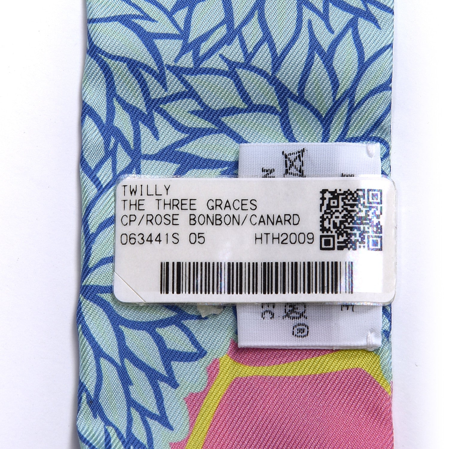 Hermes Silk The Three Graces Twilly Rose Bonbon Canard 4 of 4