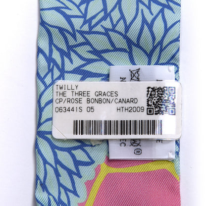 Hermes Silk The Three Graces Twilly Rose Bonbon Canard 4 of 4