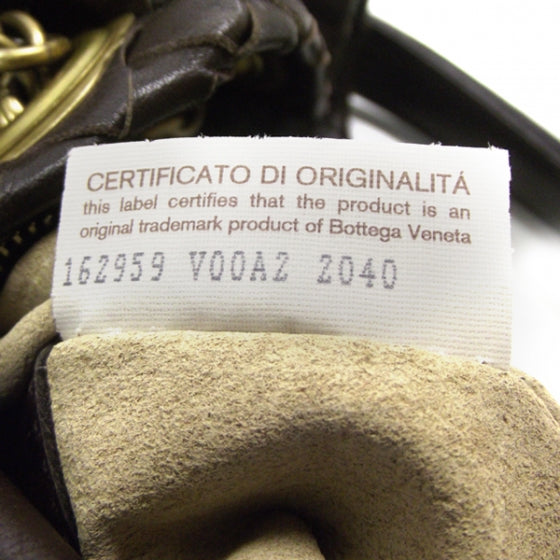Bottega Veneta Leather Woven Chain Shoulder Bag Ebano 10 of 10