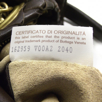 Bottega Veneta Leather Woven Chain Shoulder Bag Ebano 10 of 10