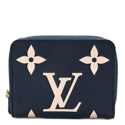 Louis Vuitton Empreinte Monogram Giant Zippy Coin Purse Navy Creme 1 of 8