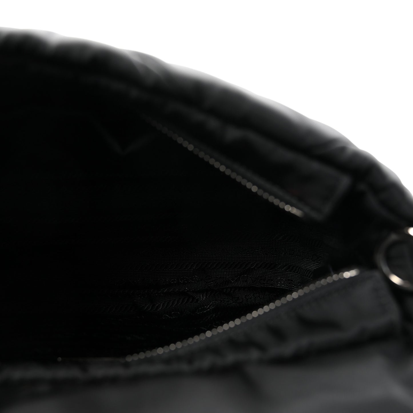 Re-Nylon Quilted Padded Flap Shoulder Bag Black