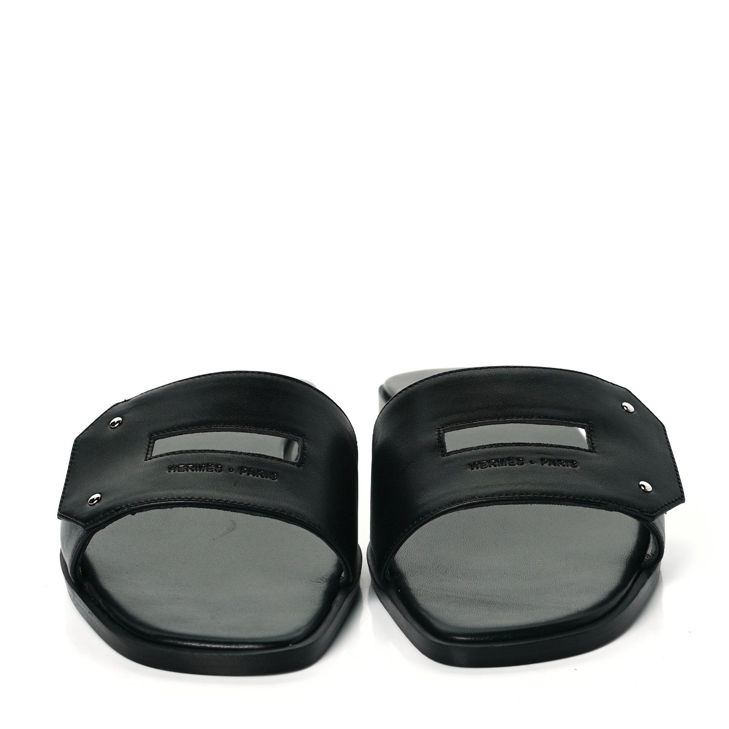 Hermes Calfskin View Sandals 35 Black 2 of 9