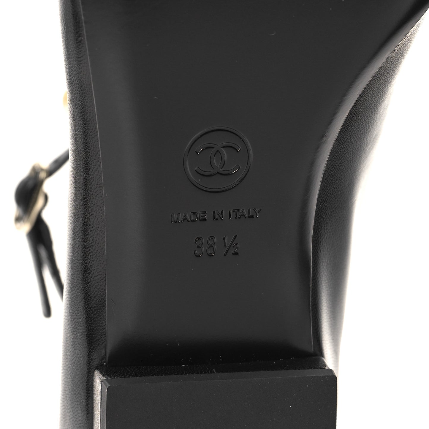 Goatskin Pearl Mary Jane Flats 38.5 Black