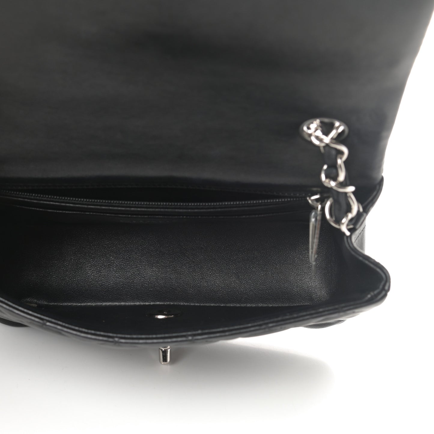 Lambskin Quilted Mini Rectangular Flap Black