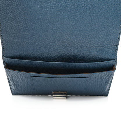 Fendi Cuoio Romano Selleria Mini Peekaboo Clutch Wallet Blue Notte 6 of 12