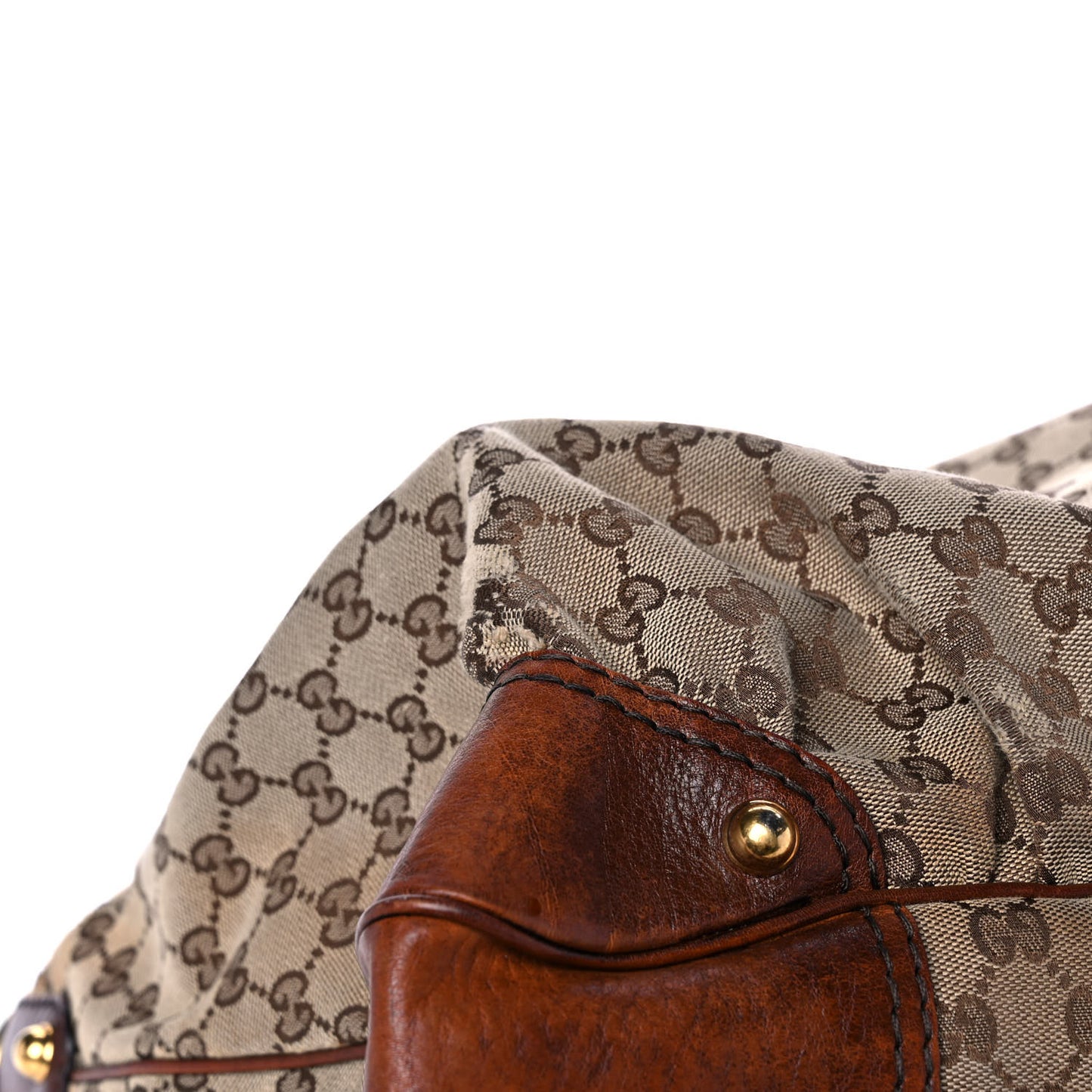 Monogram Studded Tote Dark Brown