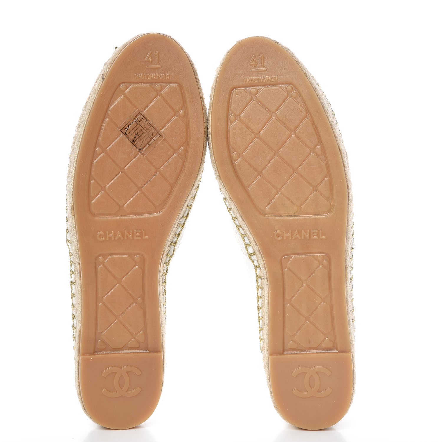 Chanel Fabric Biarritz CC Espadrilles 41 White Gold 5 of 11