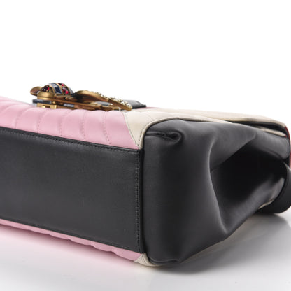 Gucci Calfskin Bamboo Trapuntata Queen Margaret Top Handle Bag Blue Agata Hibiscus Red Mystic White Sugar Pink 8 of 11