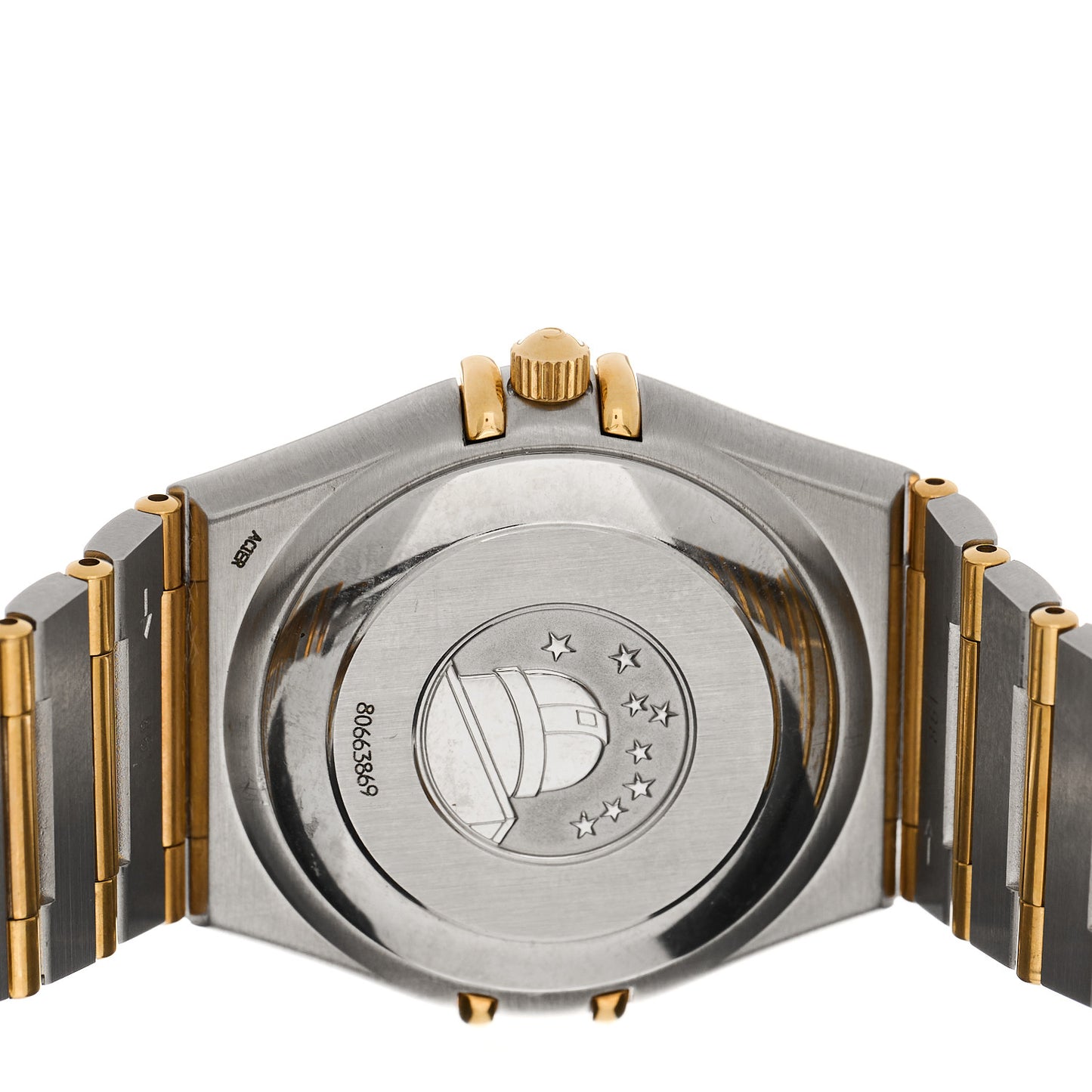 Stainless Steel 18K Yellow Gold Diamond 35mm Constellation Co-Axial Automatic Watch Champagne 368.1201