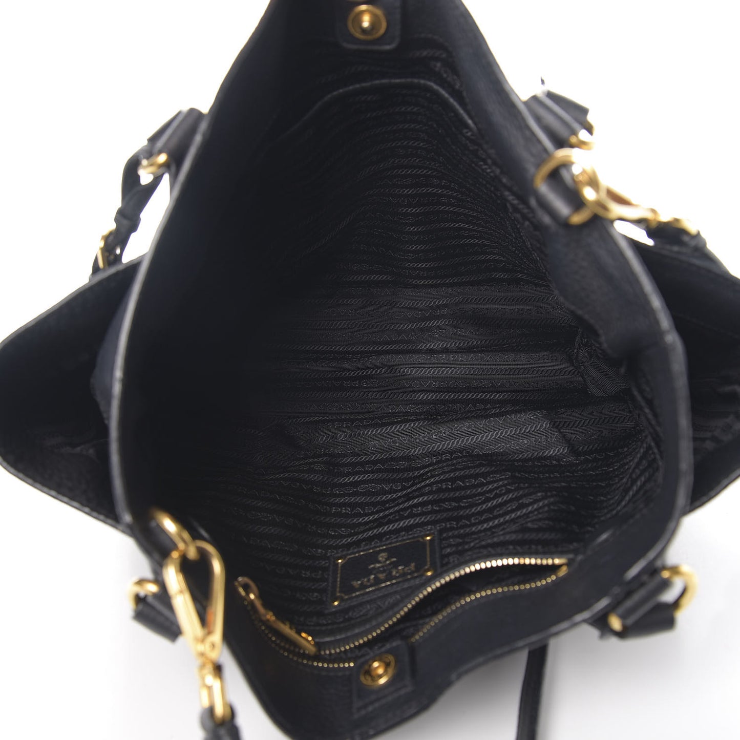 Vitello Daino Side Pocket Tote Black