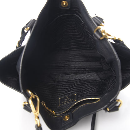 Prada Vitello Daino Side Pocket Tote Black 4 of 9