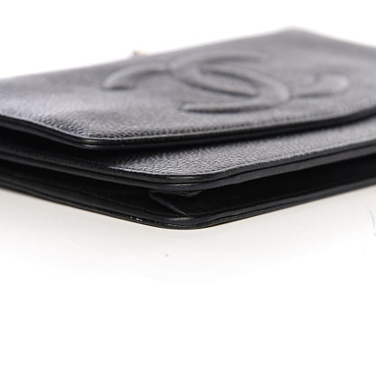 Chanel Caviar Timeless CC Wallet On Chain WOC Black 15 of 17