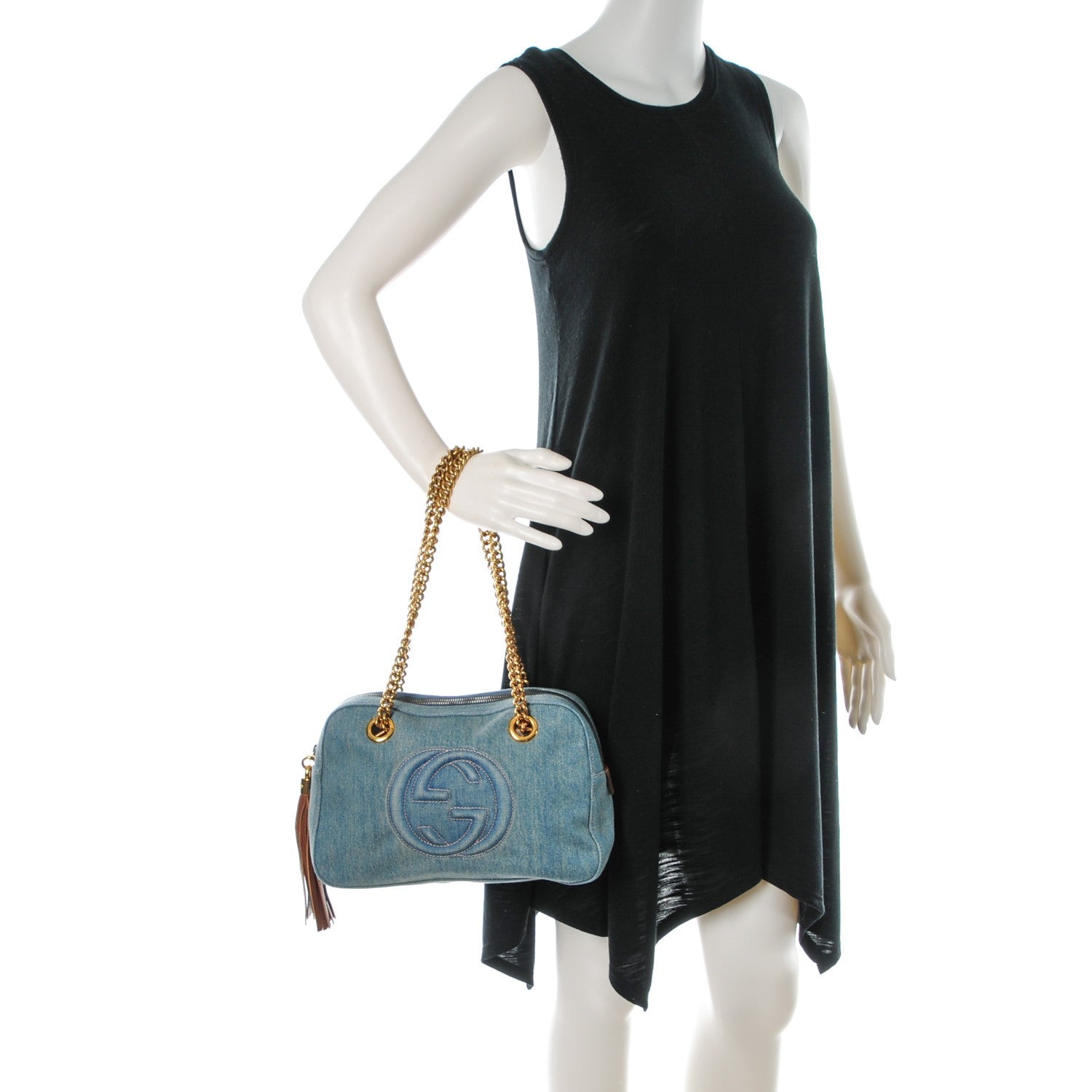 Gucci Denim Small Soho Bowler Blue 2 of 7