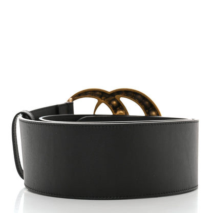 Gucci Moon Calfskin Pearl Double G 70mm Belt 90 36 Black Cream 2 of 4
