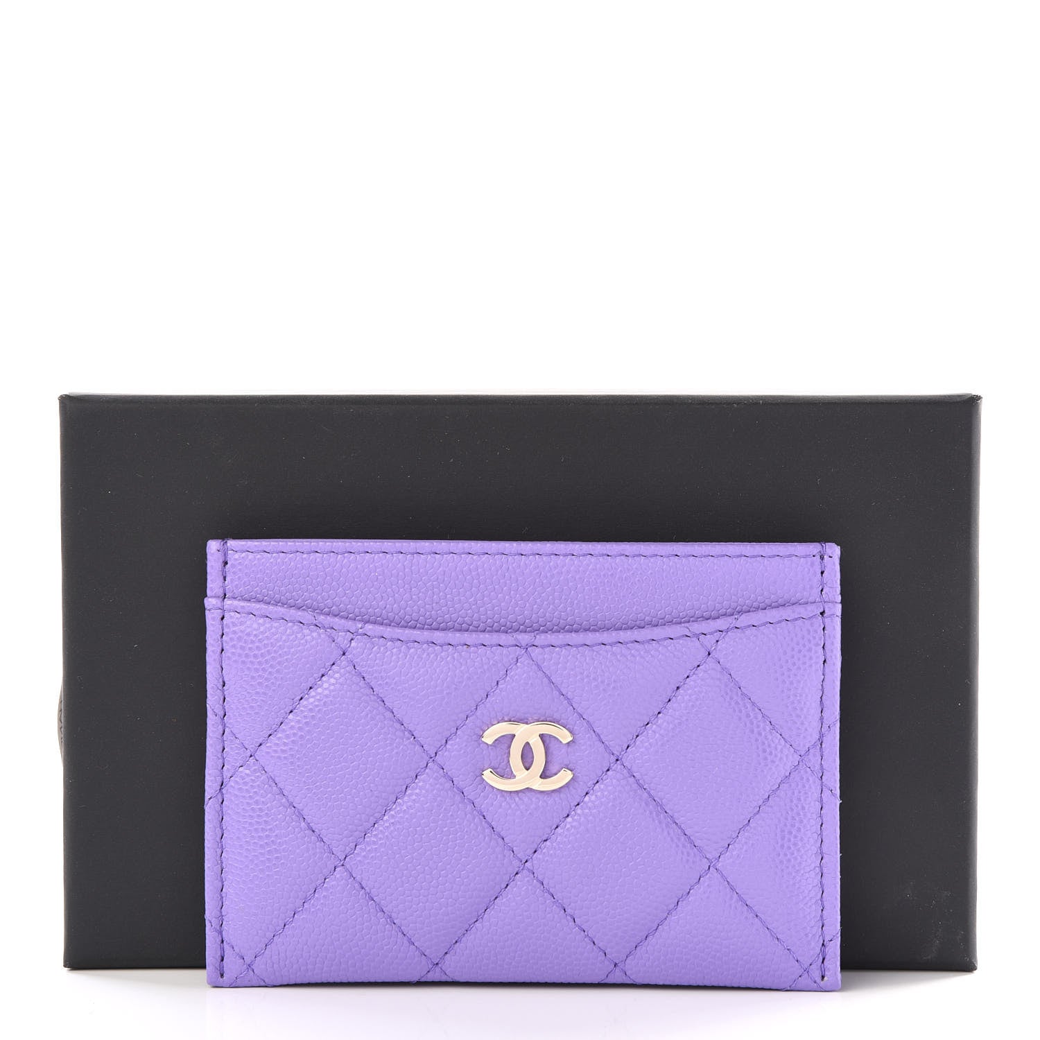 Chanel Caviar Quilted Card Holder Purple 12 of 12