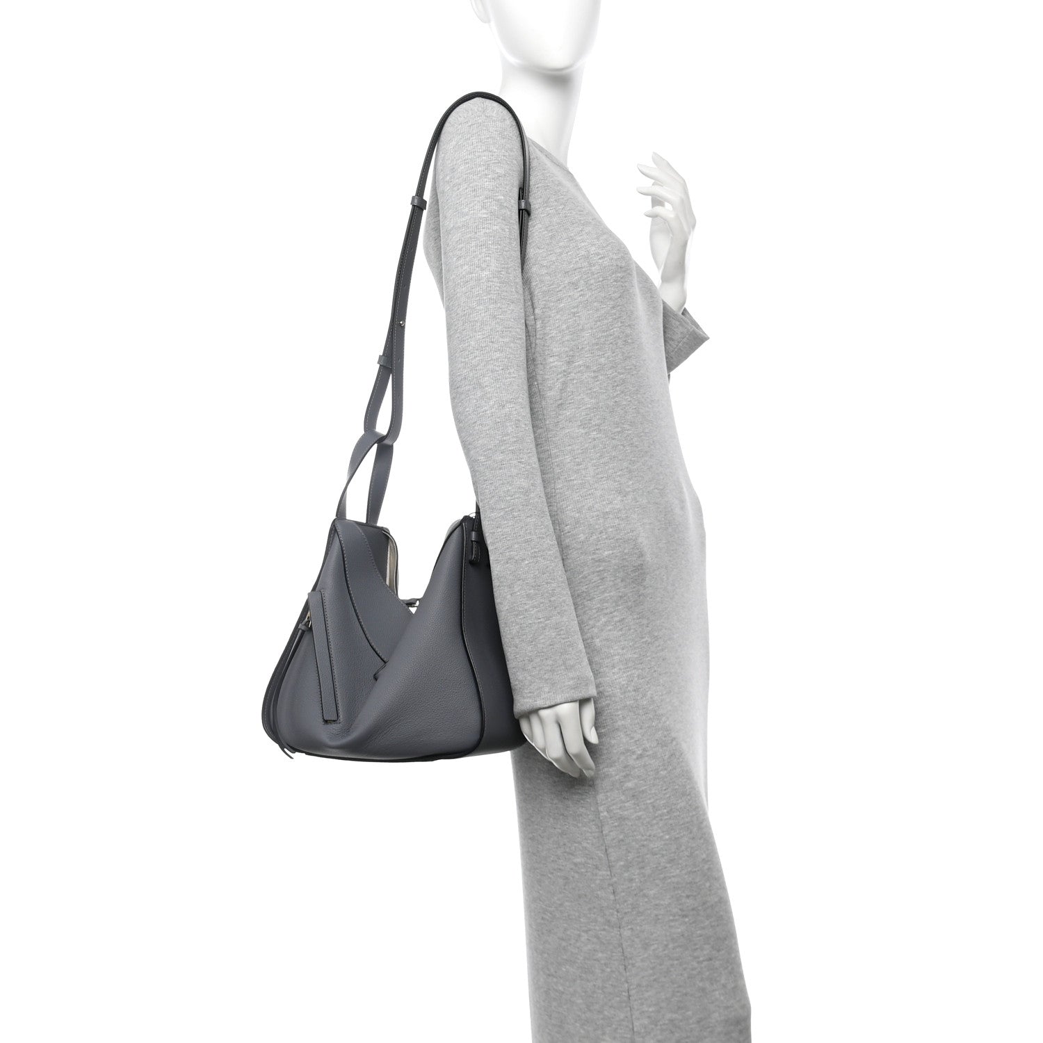 Loewe Grained Calfskin Small Hammock Shoulder Bag Asphalt 2 of 12