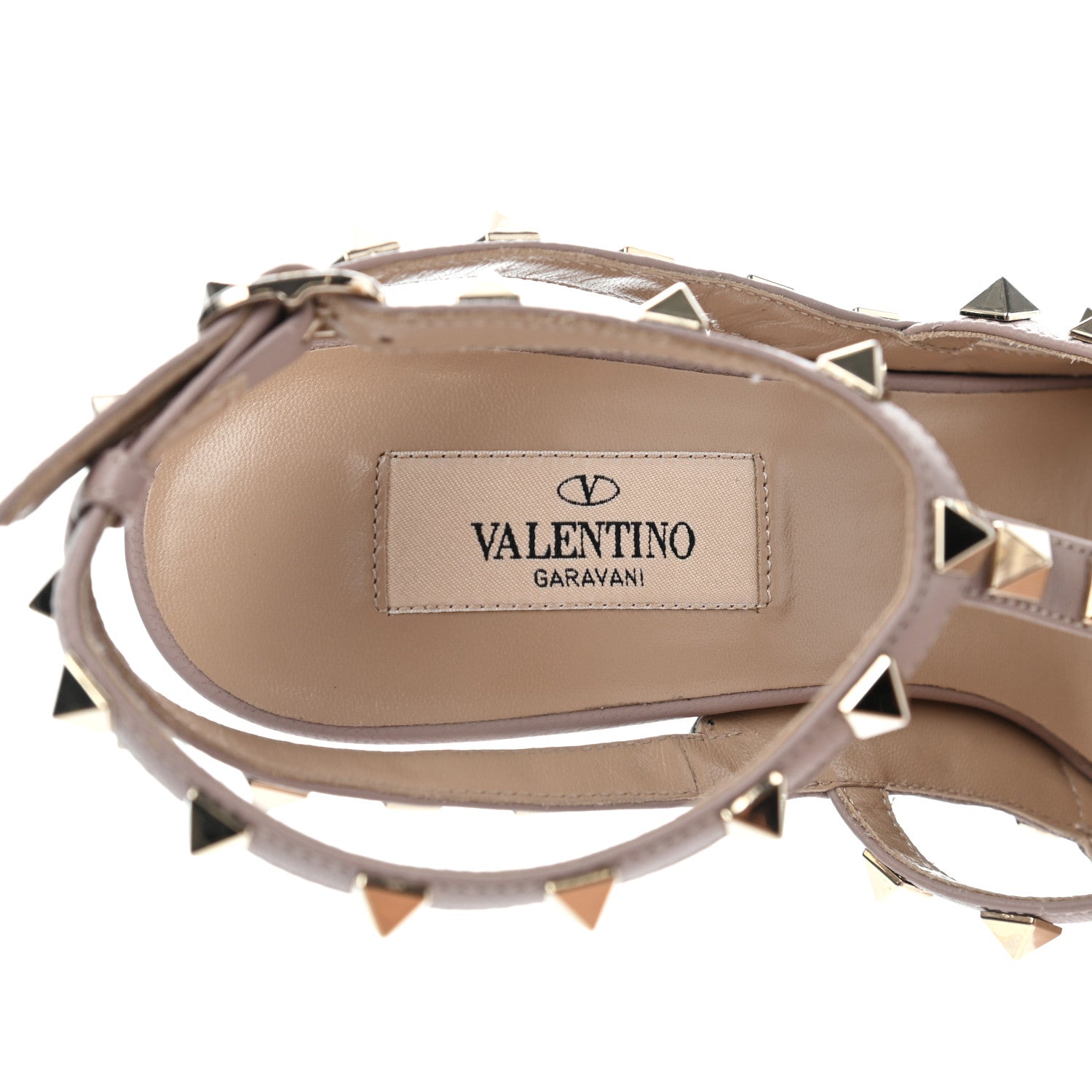 Valentino Garavani Nappa Rockstud Ankle Strap Pumps 39 Black Poudre 6 of 7