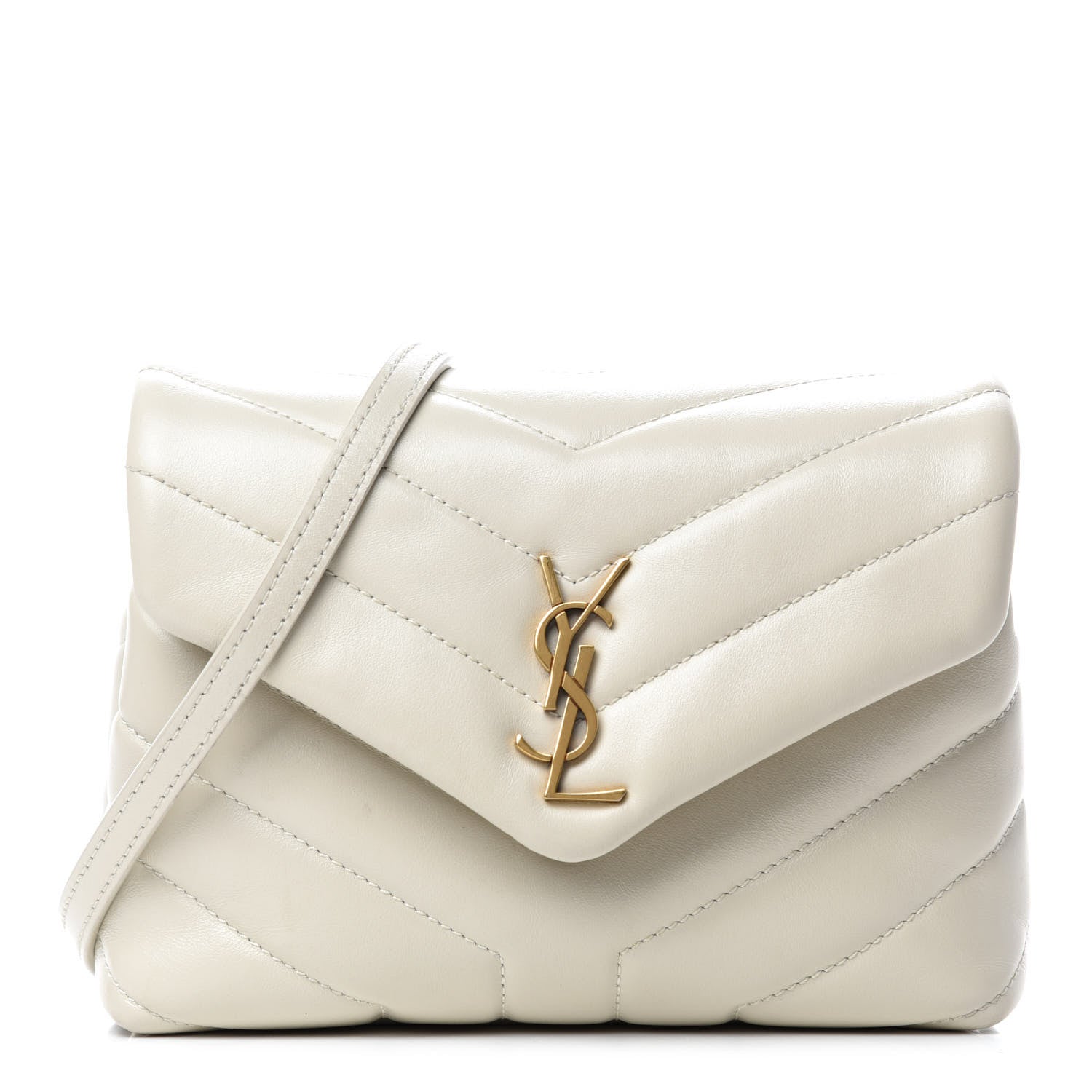 Saint Laurent Calfskin Y Quilted Monogram Toy Loulou Crossbody Bag Blanc Vintage 1 of 11