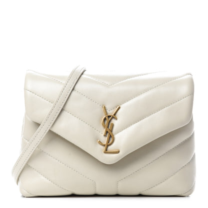 Saint Laurent Calfskin Y Quilted Monogram Toy Loulou Crossbody Bag Blanc Vintage 1 of 11