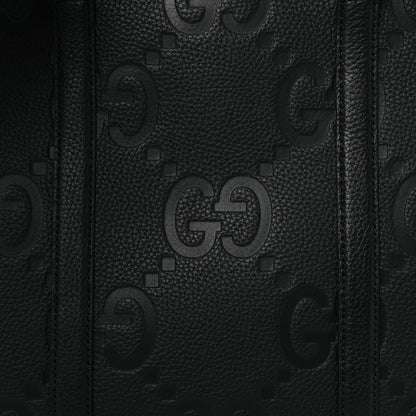 Gucci Piuma Calfskin Jumbo GG Embossed Briefcase Black 8 of 10