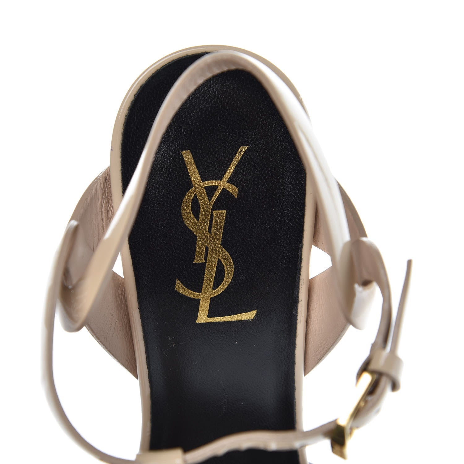 Saint Laurent Calfskin Tribute 105 Platform Sandals 36 Nude Powder 7 of 14