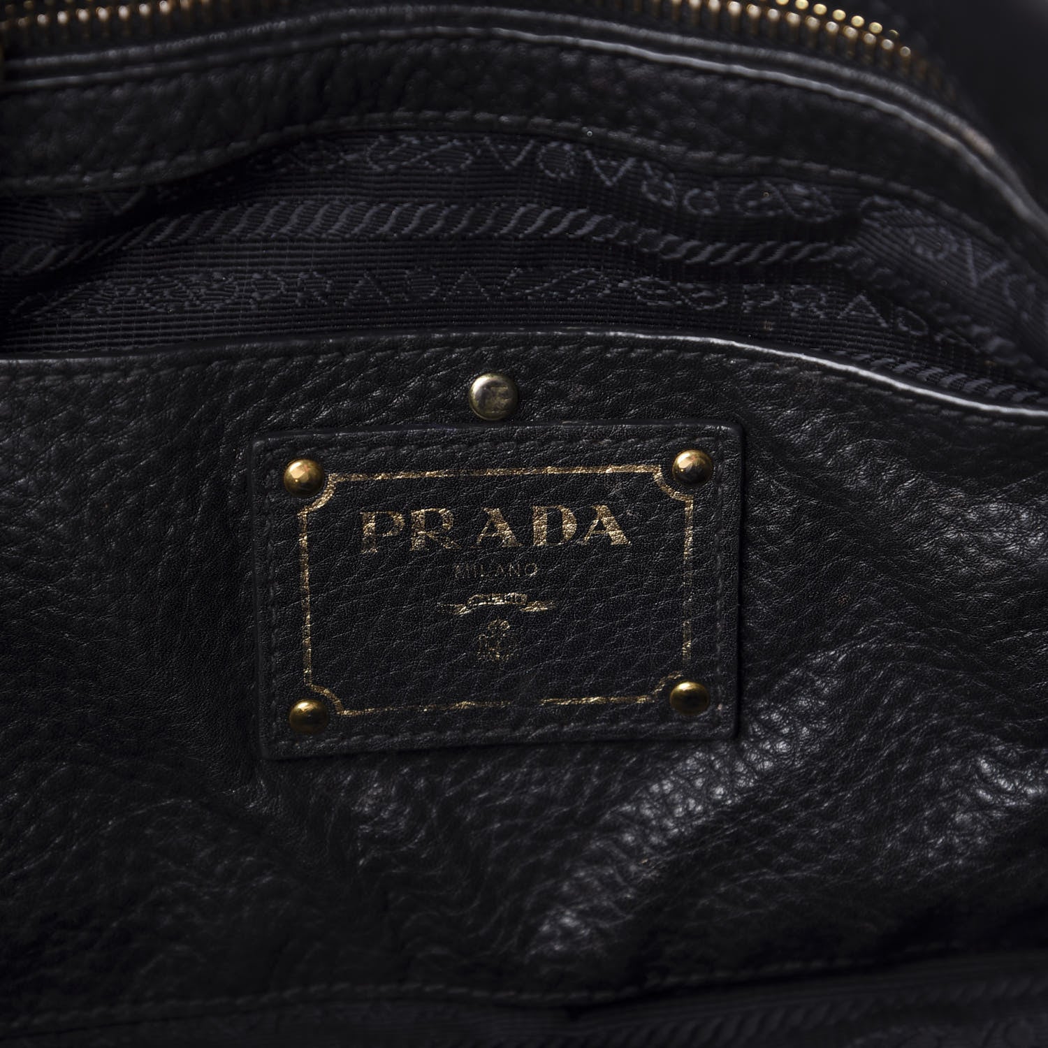 Prada Vitello Daino Tote Black 6 of 12