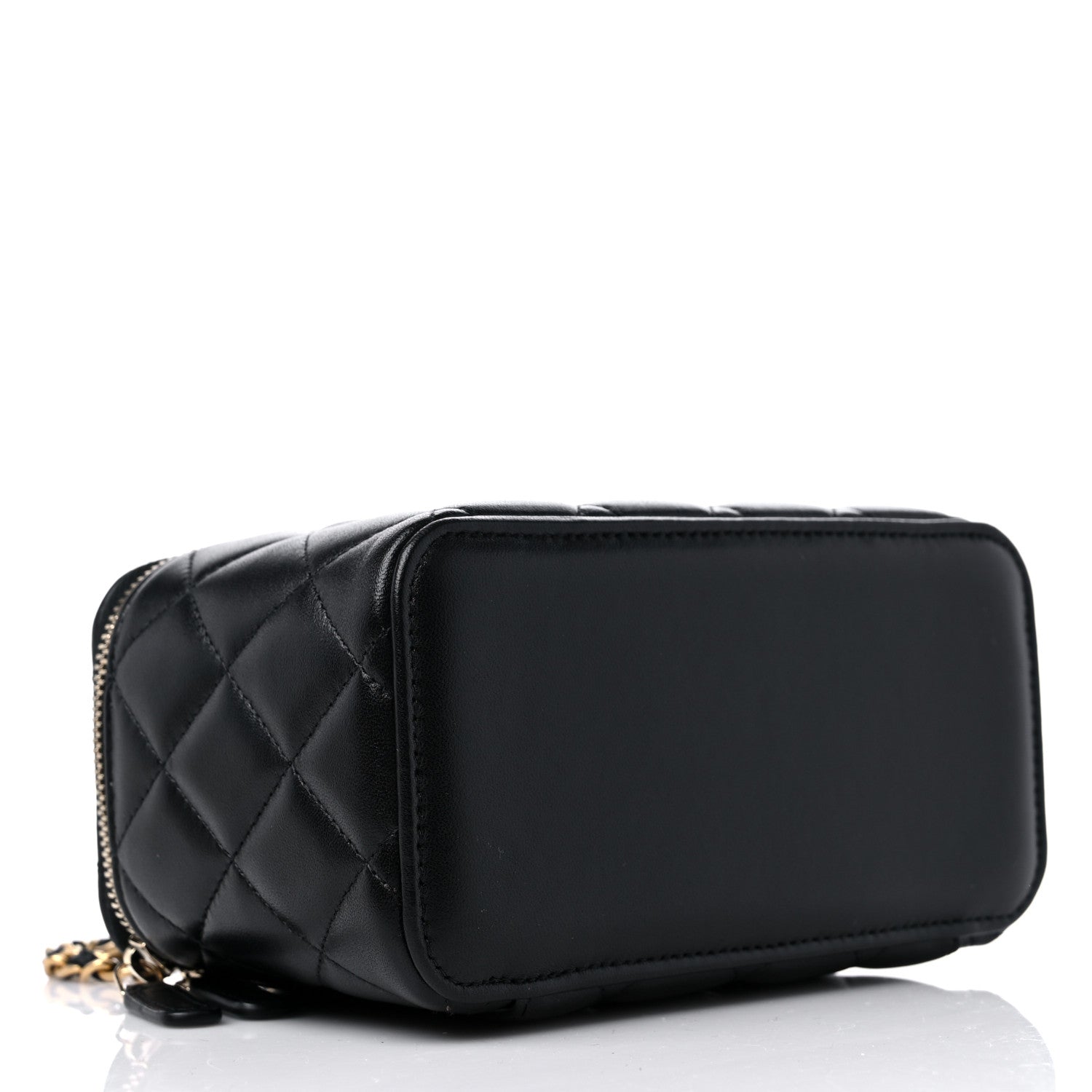 Chanel Lambskin Quilted Small Top Handle Vanity Case With Chain Black 4 of 10