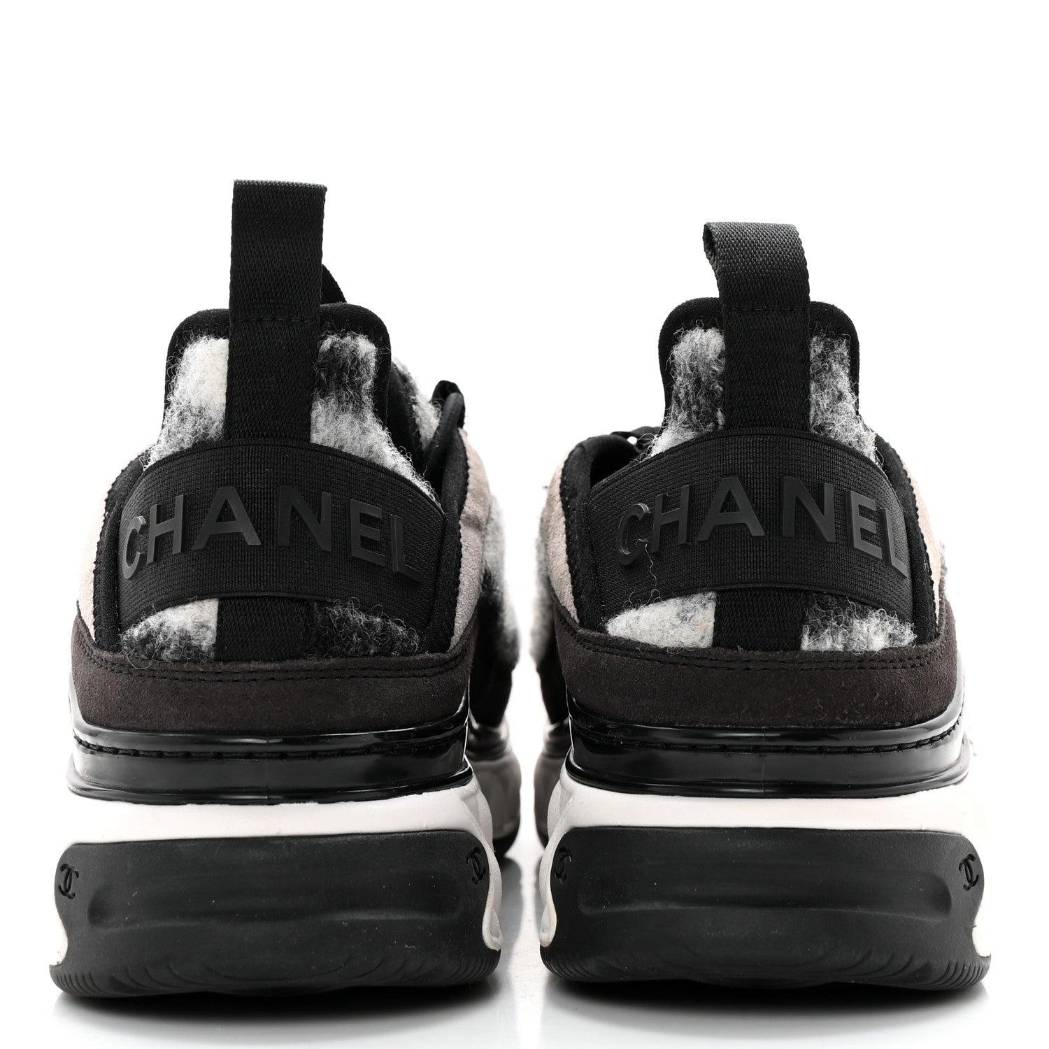 Chanel Fabric Suede Calfskin CC Sneakers 37 Grey 5 of 12