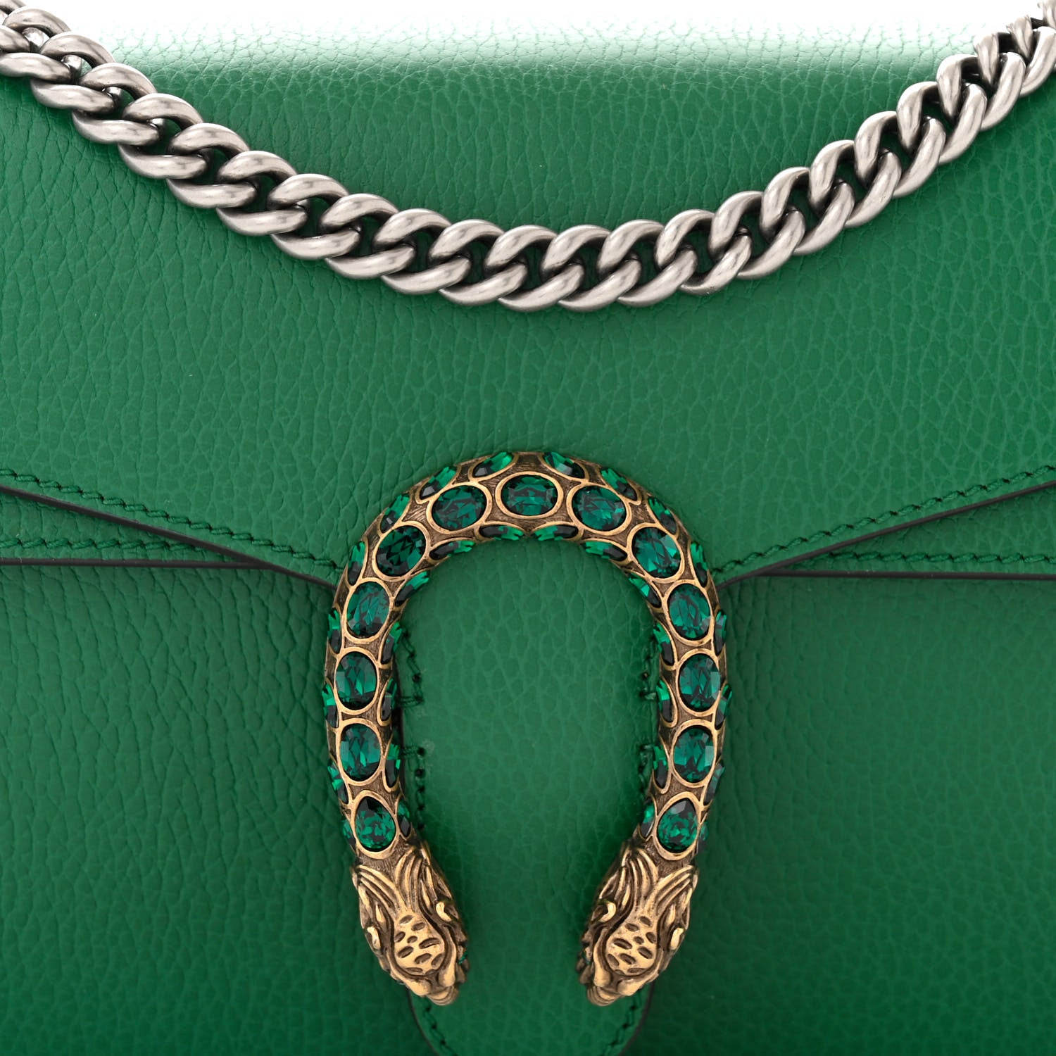 Gucci Pebbled Calfskin Small Dionysus Shoulder Bag Emerald 8 of 10