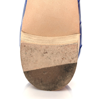 Hermes Shiny Alligator Oasis Sandals 37 Bleu Electrique 12 of 13