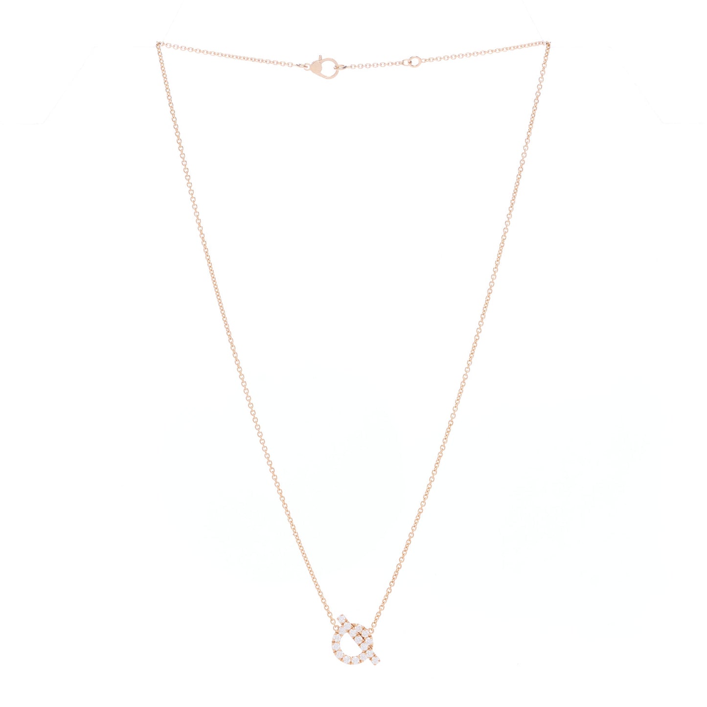 18K Rose Gold Diamond Finesse Pendant Necklace