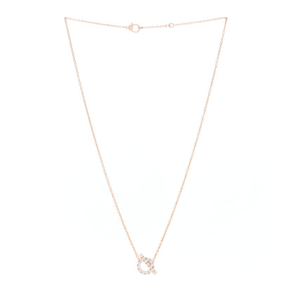 Hermes 18K Rose Gold Diamond Finesse Pendant Necklace 2 of 5
