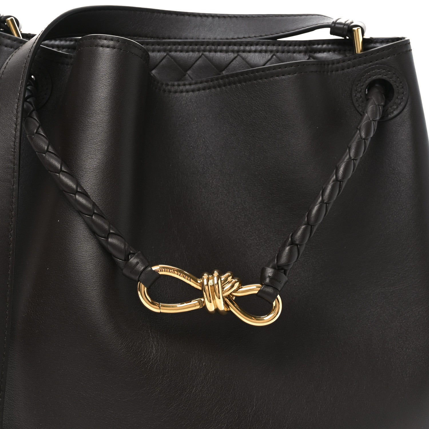 Bottega Veneta Silky Calfskin Vertical Andiamo Bucket Bag Fondant 8 of 10