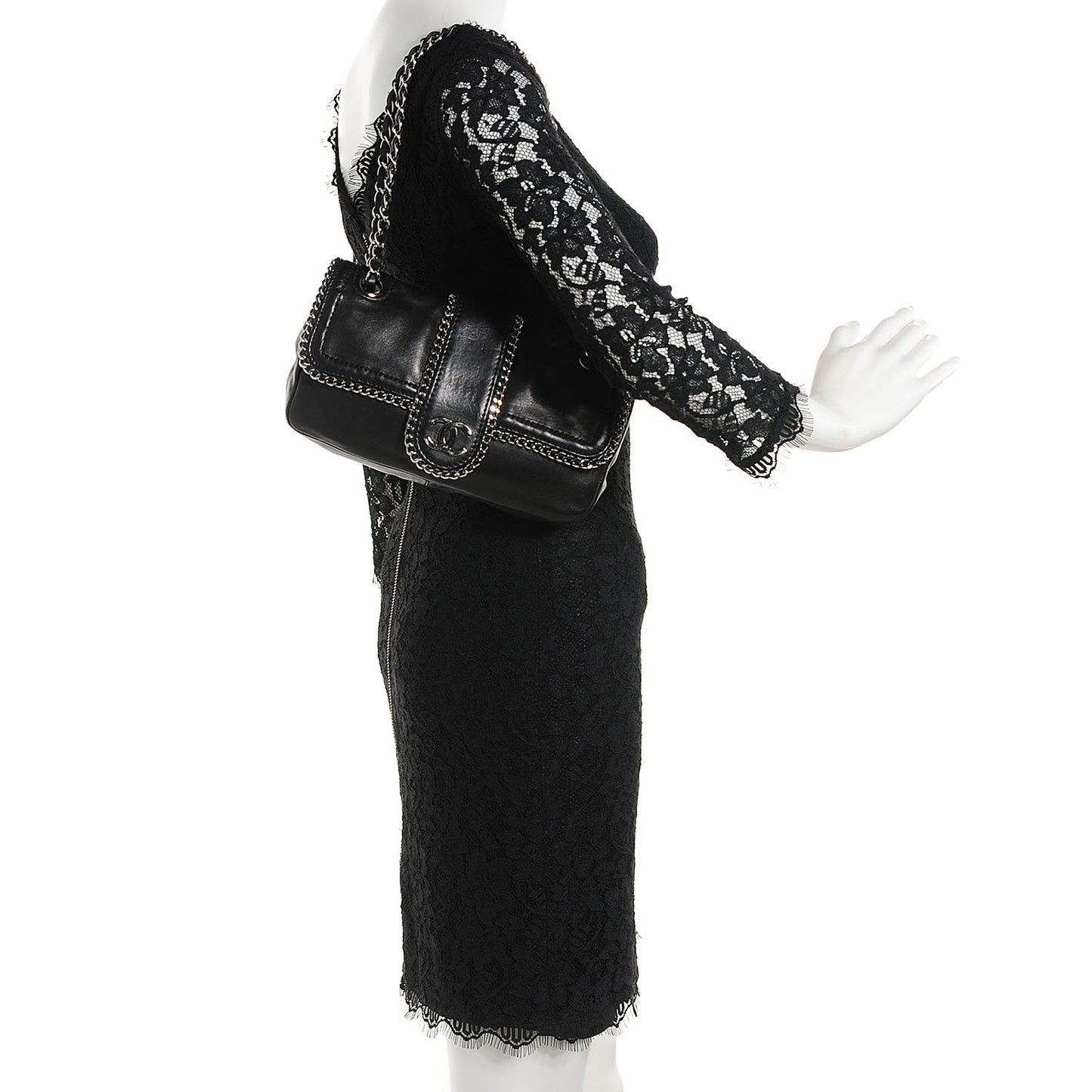 Lambskin Medium Madison Flap Black