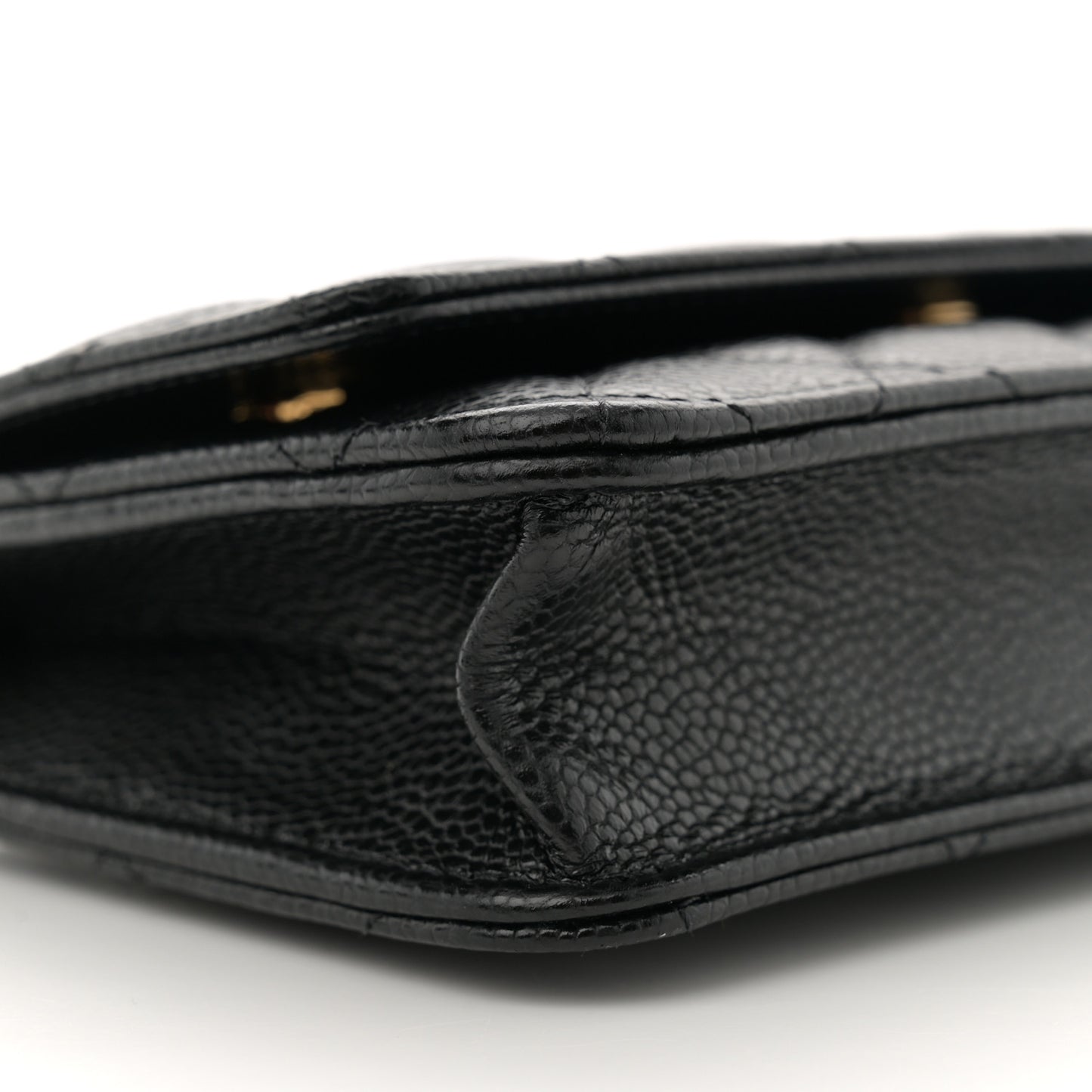 Caviar Quilted Wallet on Chain WOC Black