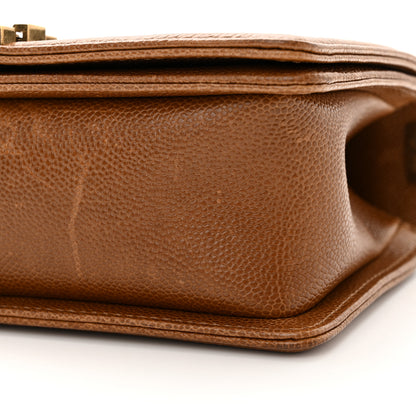 Chanel Caviar Quilted Medium Boy Flap Light Brown 10 of 14