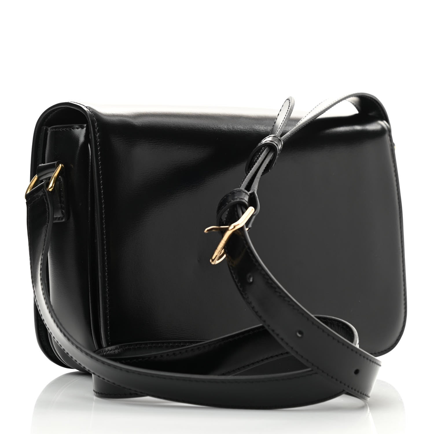 Celine Shiny Calfskin Medium Triomphe Black 3 of 11