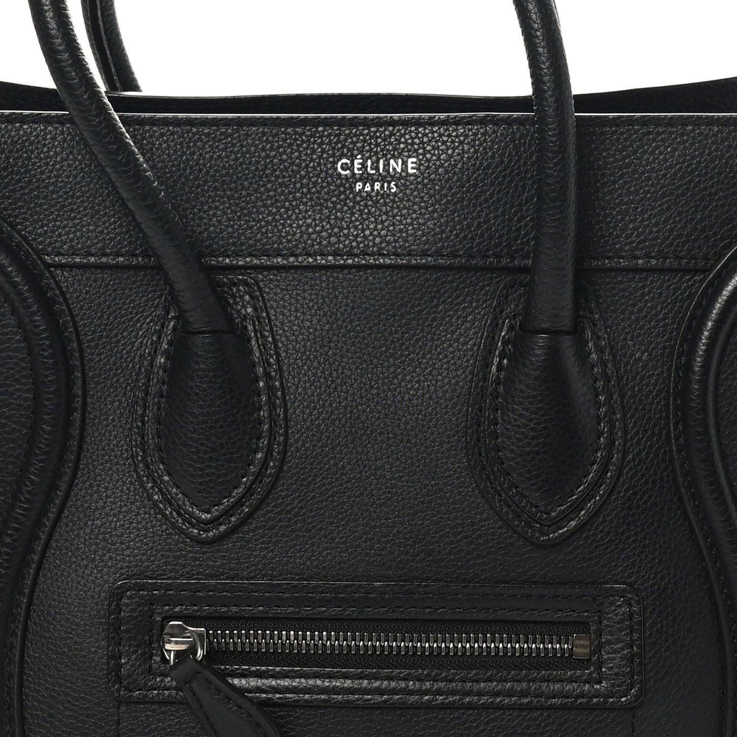 Drummed Calfskin Micro Luggage Black