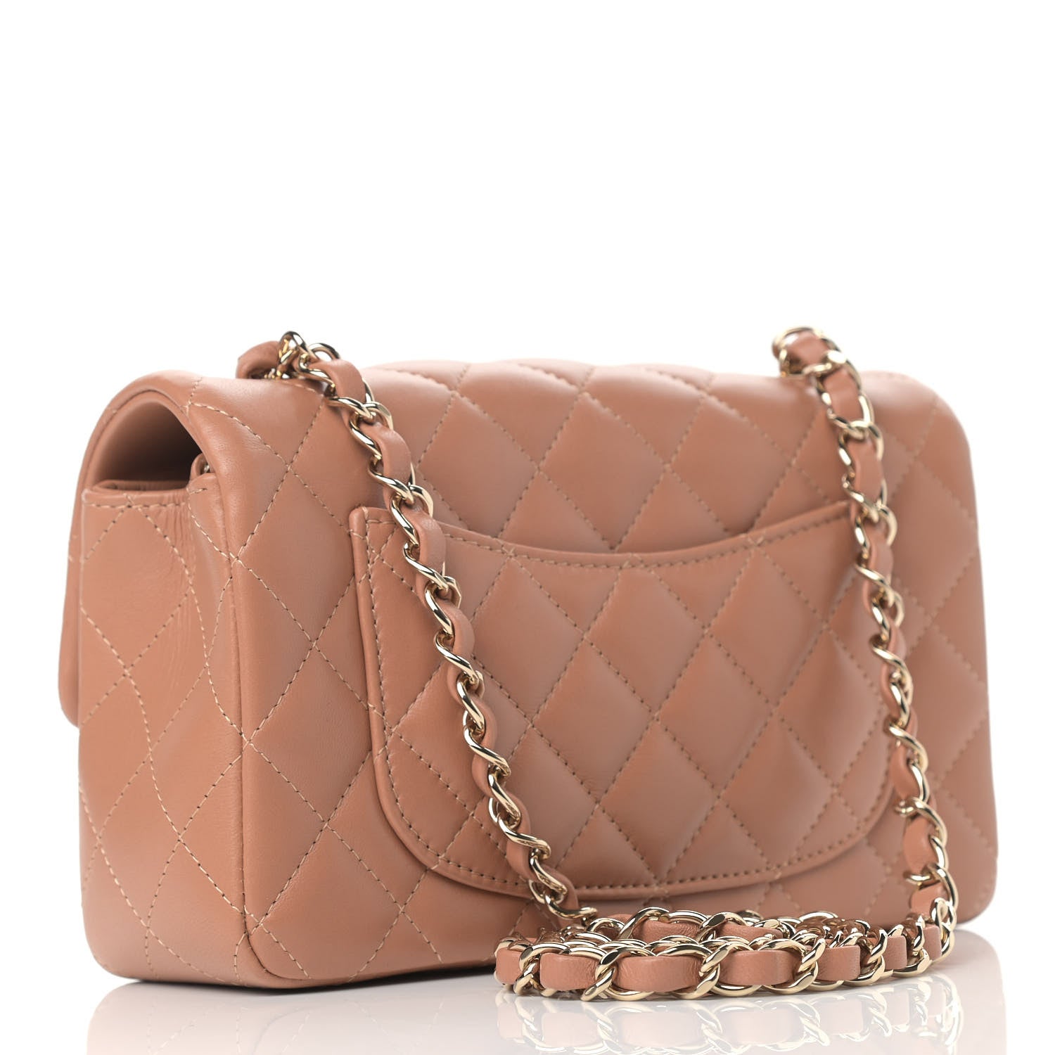 Chanel Lambskin Quilted Mini Rectangular Flap Brown 2 of 8