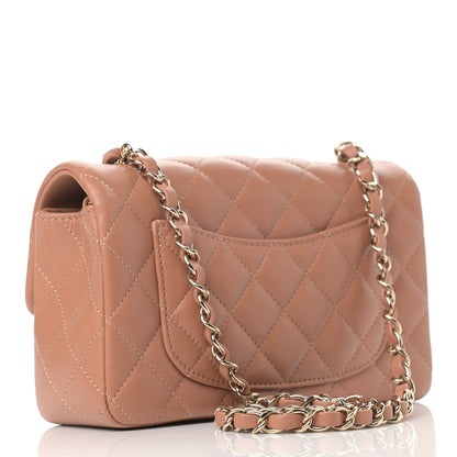 Chanel Lambskin Quilted Mini Rectangular Flap Brown 2 of 8