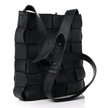 Bottega Veneta Lambskin Maxi Intrecciato Cassette Messenger Black 3 of 8