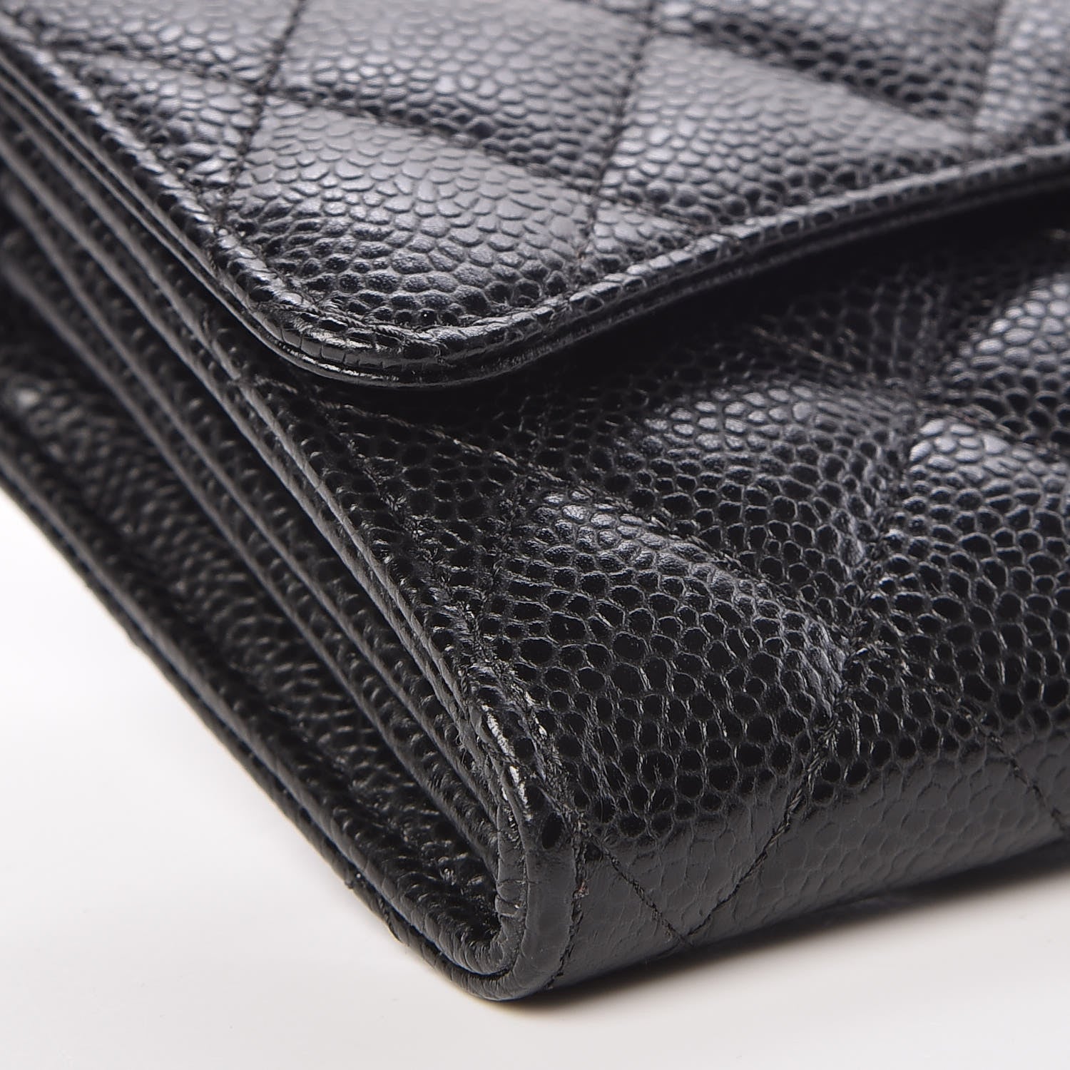 Chanel Caviar Quilted Large Gusset Flap Wallet Black 9 of 11