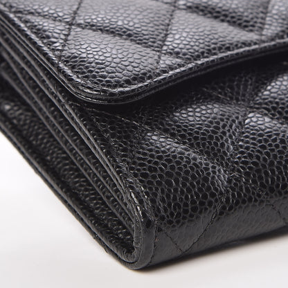 Chanel Caviar Quilted Large Gusset Flap Wallet Black 9 of 11