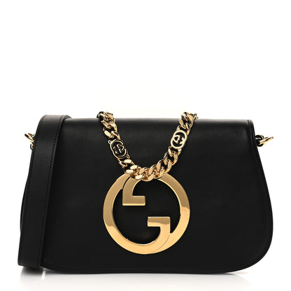 Gucci Roxy Calfskin Blondie Chain Shoulder Flap Bag Black 1 of 6