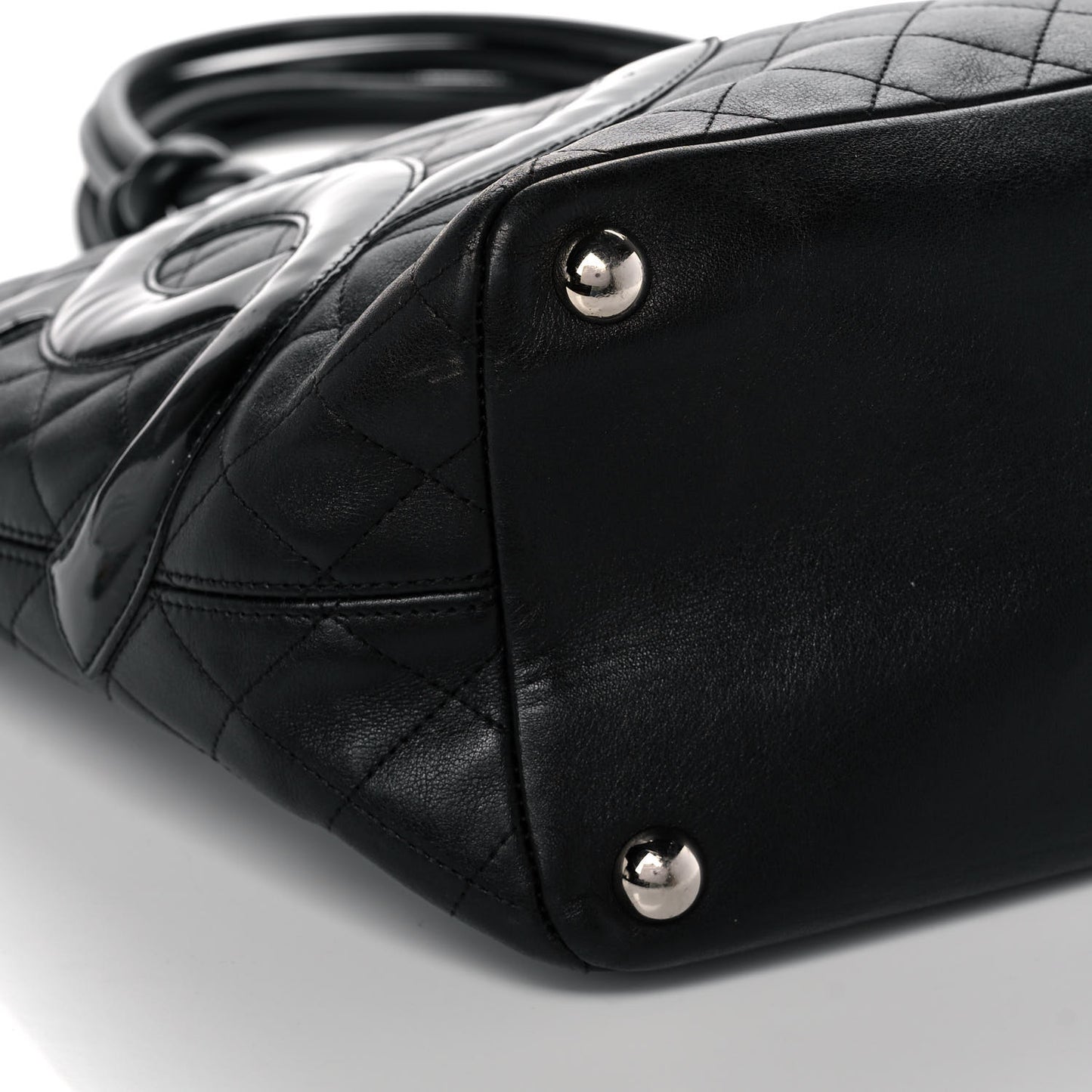 Calfskin Quilted Large Cambon Tote Black
