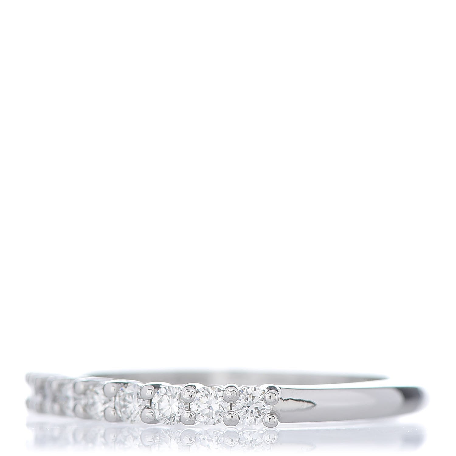 Tiffany Platinum Diamond 2.2mm Embrace Half Circle Band Ring 54 6.75 3 of 6