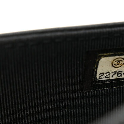 Chanel Metallic Caviar Suede Wallet On Chain WOC Gold Black 9 of 12