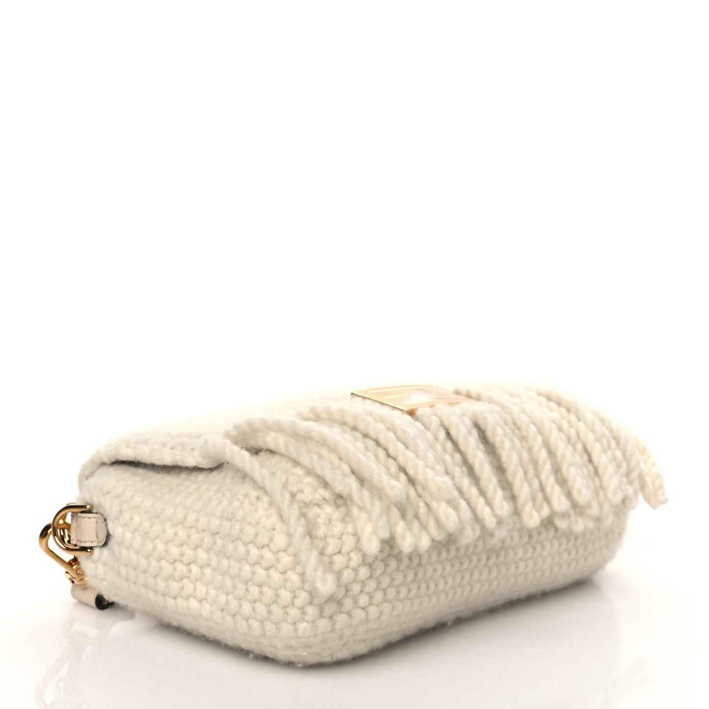 Wool Woven Fringe Baguette Camelia